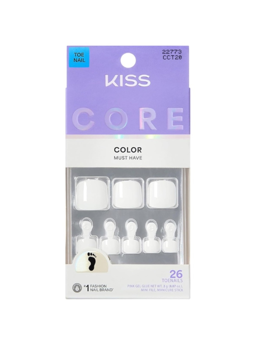 Kiss Core Toe Nails in Cream White 'Toe-tally Yours'
